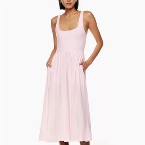 Aritzia Wilfred Midi Market Dress in Light Pink